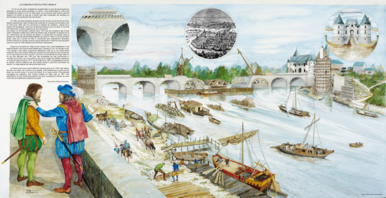 Table d'interprtation - Construction du Pont Henri IV. Ville de Chtellerault